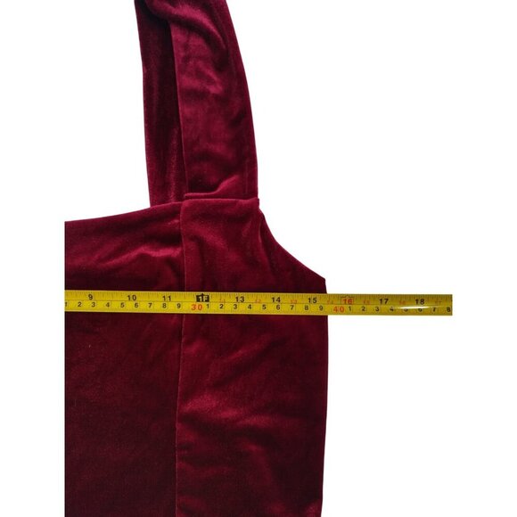 Maison DAmélie Paris Red Velvet Smocked Back Crop Top With Wide Straps, Size L. - Picture 7 of 8
